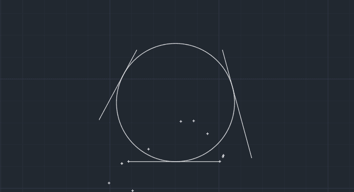 انتخاب 3 خط برای ترسیم دایره مماس