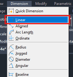 How to execute the DimLinear command i AutoCAD 1