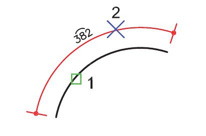 انجام اندازه گذاری با دستور Arc Length