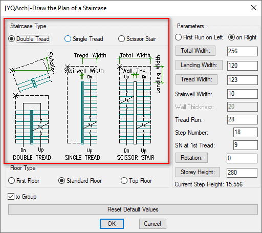 Drawing a staircase in AutoCAD with the YQArch plugin 4