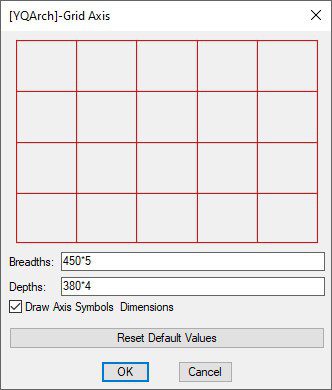 Drawing axes in the YQArch plugin 5